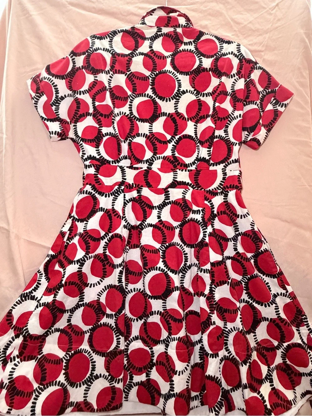 Kate spade button-Front Fit & Flare Dress with Red Circle Print